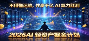 不用懂运维，共享千亿 AI 算力红利，2026AI 轻资产掘金计划-副业网创