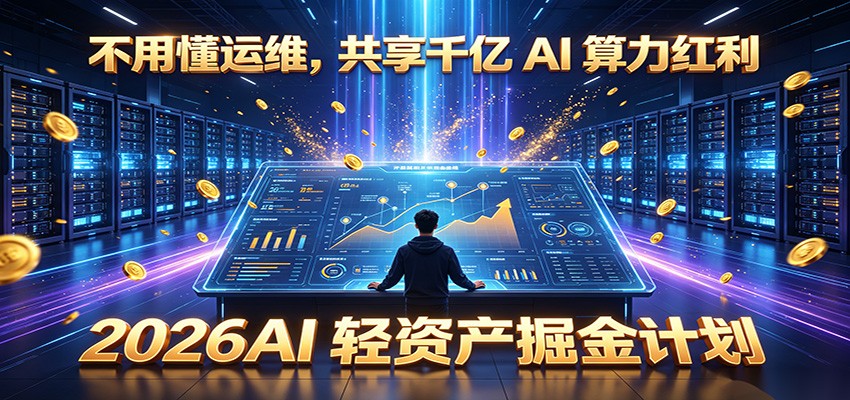 不用懂运维，共享千亿 AI 算力红利，2026AI 轻资产掘金计划-副业网创