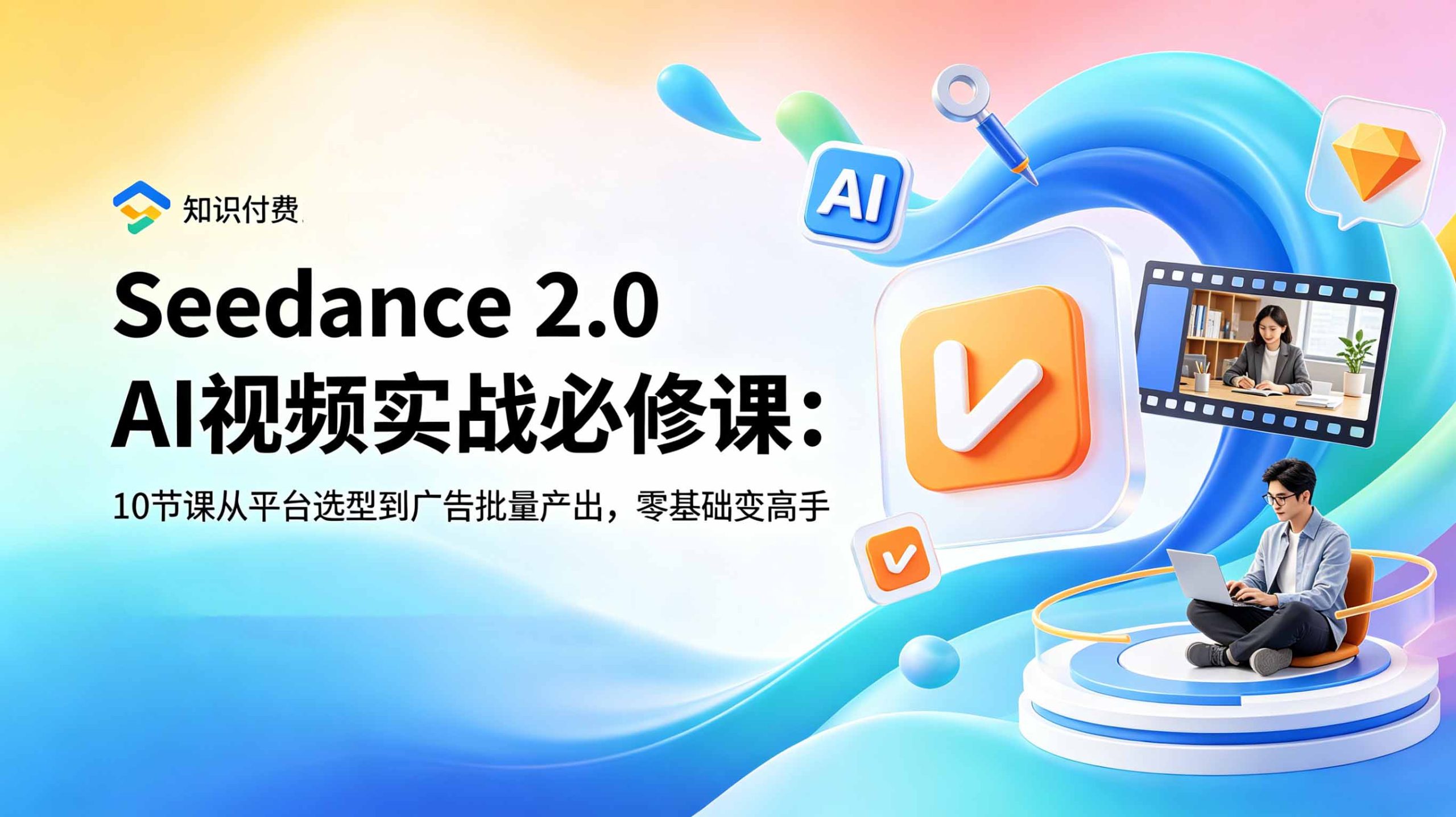 Seedance 2.0 AI视频实战必修课:10节课从平台选型到广告批量产出,零基础变高手-副业网创