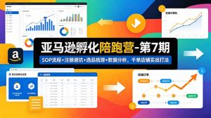 亚马逊孵化陪跑营-第7期：SOP流程+注册避坑+选品梳理+数据分析，千单店铺实战打法(更新0625-副业网创