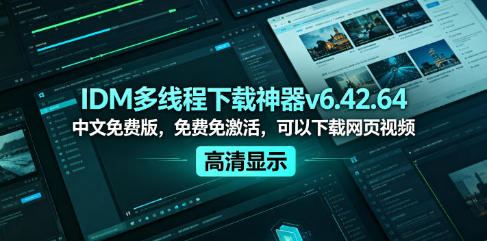 IDM多线程下载神器v6.42.64中文免费版,免费免激活,可以下载网页视频(例如飞书文档内的视频)-副业网创