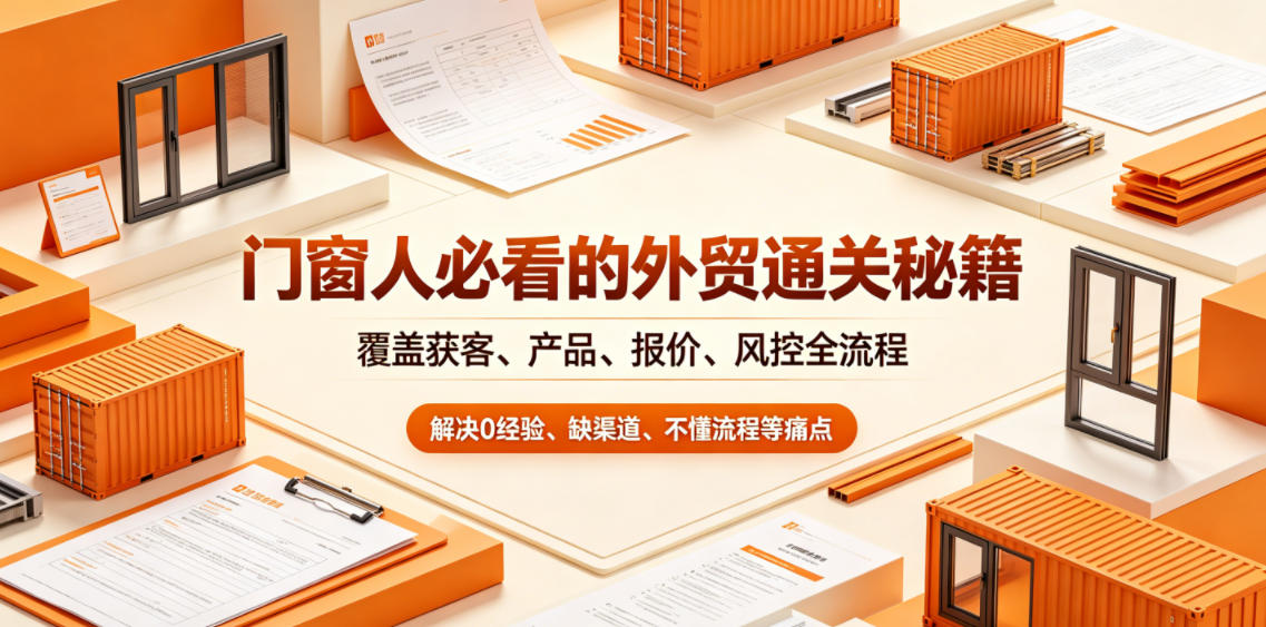 门窗人必看的外贸通关秘籍，块覆盖获客、产品、报价、风控全流程，解决0经验、缺渠道、不懂流程等痛点-副业网创