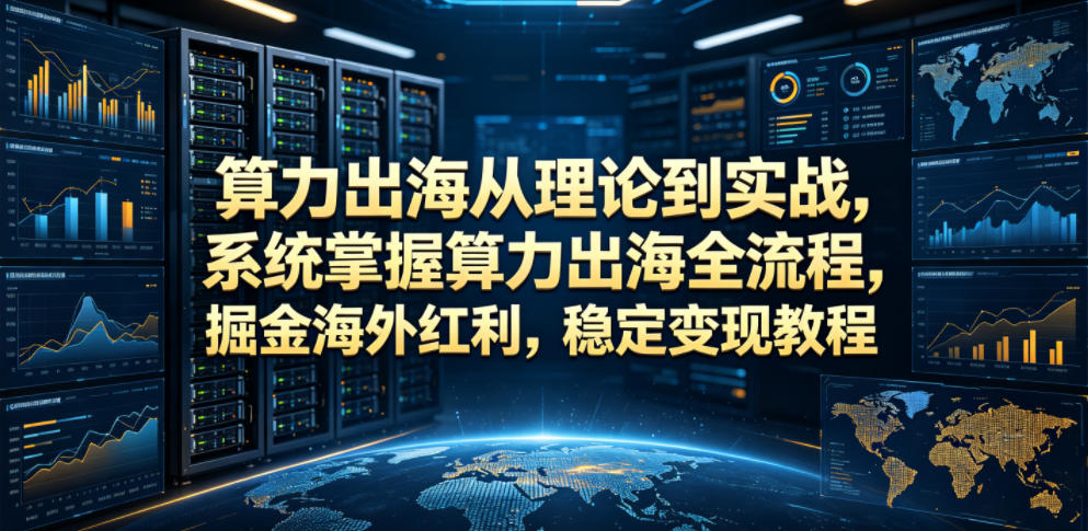 算力出海从理论到实战,系统掌握算力出海全流程,掘金海外红利,稳定变现教程-副业网创