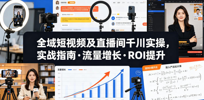 全域短视频及直播间千川实操,实战指南·流量增长·ROI提升(更新)-副业网创