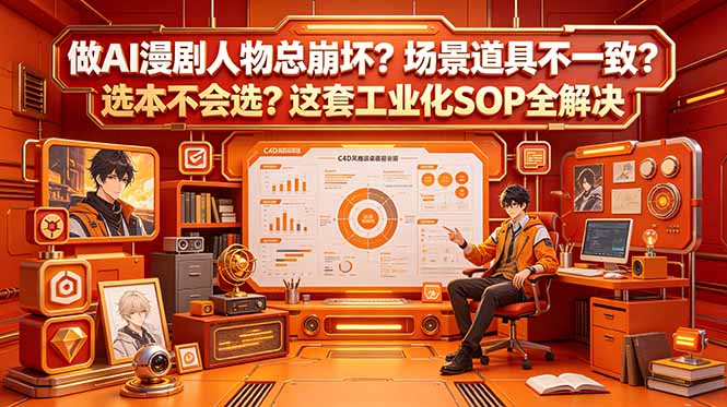 做AI漫剧人物总崩坏?场景道具不一致?选本不会选?这套工业化SOP全解决 (更新-副业网创