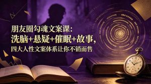 朋友圈勾魂文案课：洗脑+悬疑+催眠+故事，四大人性文案体系让你不销而售-副业网创
