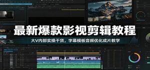 最新爆款影视剪辑教程:大V内部实操干货,字幕模板音频优化成片教学-副业网创
