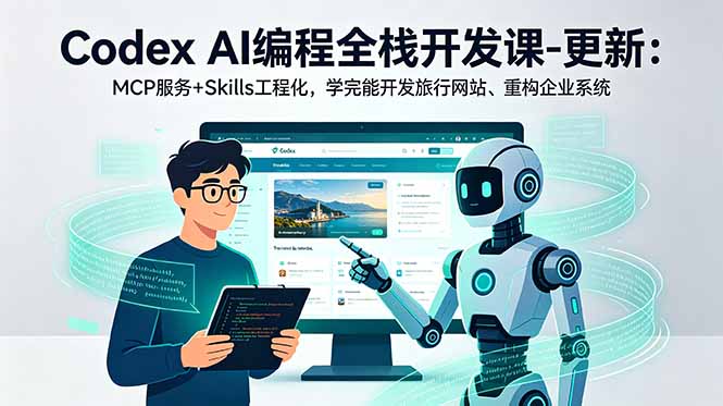 Codex AI编程全栈开发课-更新：MCP服务+Skills工程化，学完能开发旅行网站、重构企业系统-副业网创