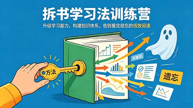 拆书学习法训练营，升级学习能力，构建知识体系，，告别看完就忘的低效阅读-副业网创