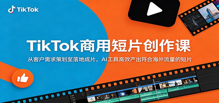 TikTok商用短片创作课：从客户需求策划至落地成片，AI工具高效产出符合海外流量的短片-副业网创
