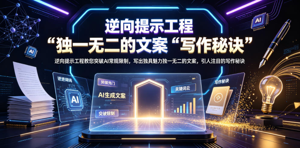逆向提示工程教您突破AI常规限制,写出独具魅力独一无二的文案,引人注目的写作秘诀【原创双语字幕】-副业网创