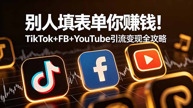 别人填表单你赚钱！TikTok+FB+YouTube 引流变现全攻略【原创双语字幕】-副业网创