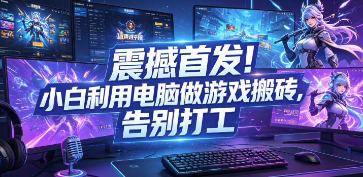 震撼首发！小白利用电脑做游戏搬砖，告别打工【揭秘】-副业网创