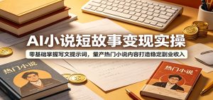 AI小说短故事变现实操：零基础掌握写文提示词，量产热门小说内容打造稳定副业收入-副业网创