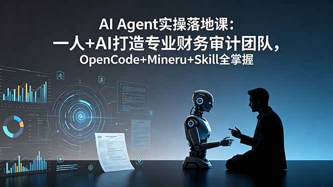 AI Agent实操落地课：一人+AI打造专业财务审计团队，OpenCode+Mineru+Skill全掌握-副业网创