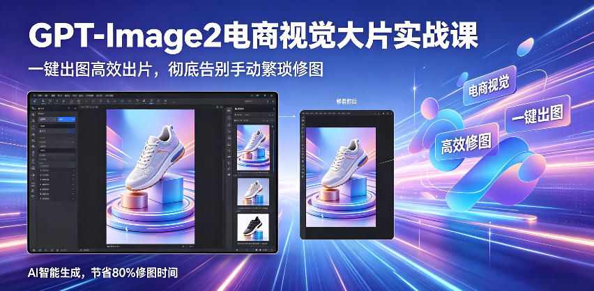 GPT-Image2电商视觉大片实战课，一键出图高效出片，彻底告别手动繁琐修图(更新)-副业网创