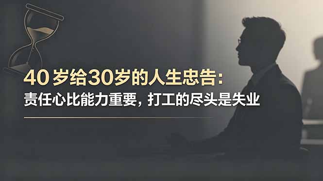 付费文章：40岁给30岁的人生忠告：责任心比能力重要，打工的尽头是失业-副业网创