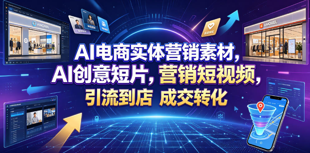 AI电商实体营销素材，AI创意短片，高效打造营销短视频，轻松引流到店，稳定提升门店客流与成交转化-副业网创