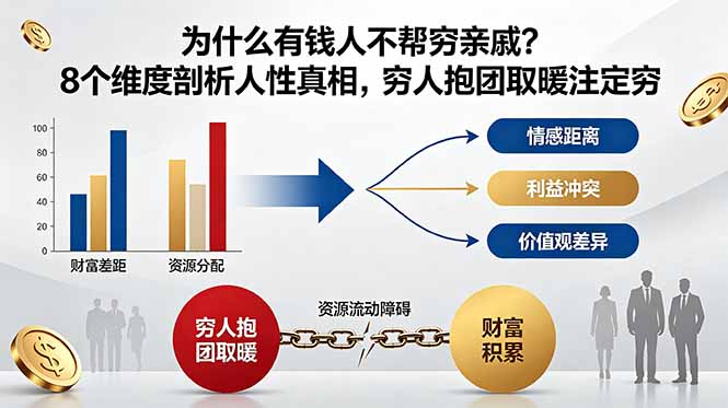 付费文章：为什么有钱人不帮穷亲戚？8个维度剖析人性真相，穷人抱团取暖注定穷-副业网创