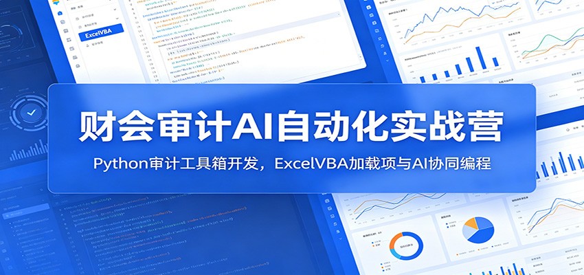 财会审计AI自动化实战营：Python审计工具箱开发，ExcelVBA加载项与AI协同编程-副业网创