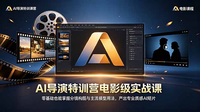 AI导演特训营电影级实战课，零基础也能掌握分镜构图与主流模型用法，产出专业质感AI短片-副业网创