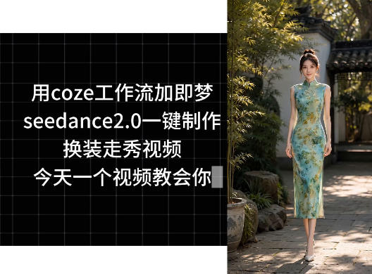 用coze工作流加即梦seedance2.0一键制作换装走秀视频，今天一个视频教会你-副业网创