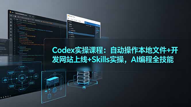 Codex实操课程：自动操作本地文件+开发网站上线+Skills实操，AI编程全技能-副业网创