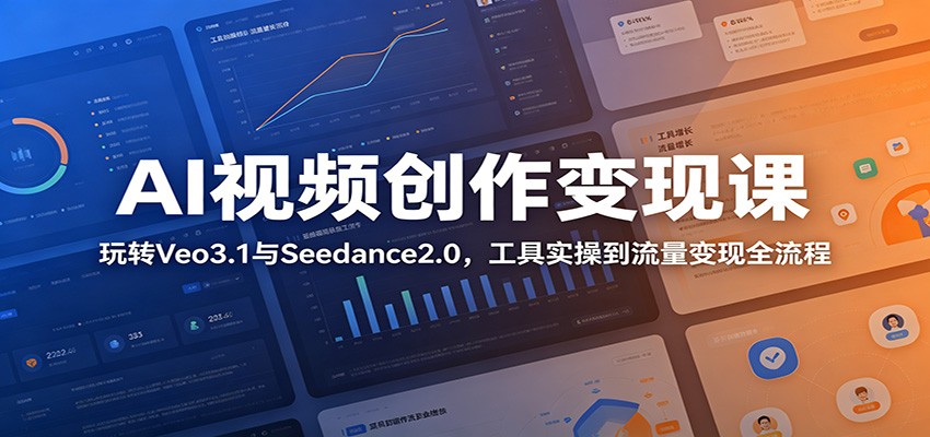 AI视频创作变现课：玩转Veo3.1与Seedance2.0，工具实操到流量变现全流程-副业网创