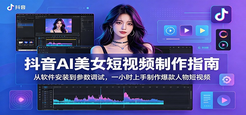 抖音AI美女短视频制作指南：从软件安装到参数调试，一小时上手制作爆款人物短视频-副业网创
