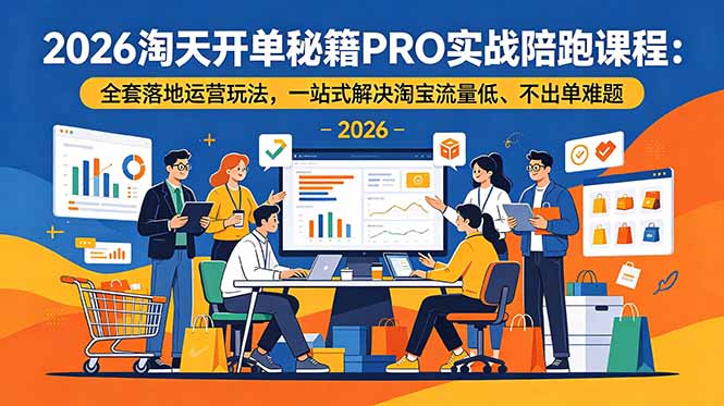 2026淘天开单秘籍PRO实战陪跑课程：全套落地运营玩法，一站式解决淘宝流量低、不出单难题-副业网创