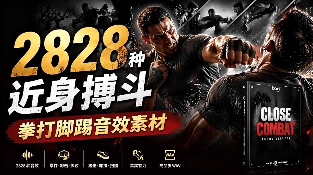 宝藏级别音效！2828种近身搏斗拳打脚踢音效素材，全部中文分类，免解压使用  Close Combat-副业网创