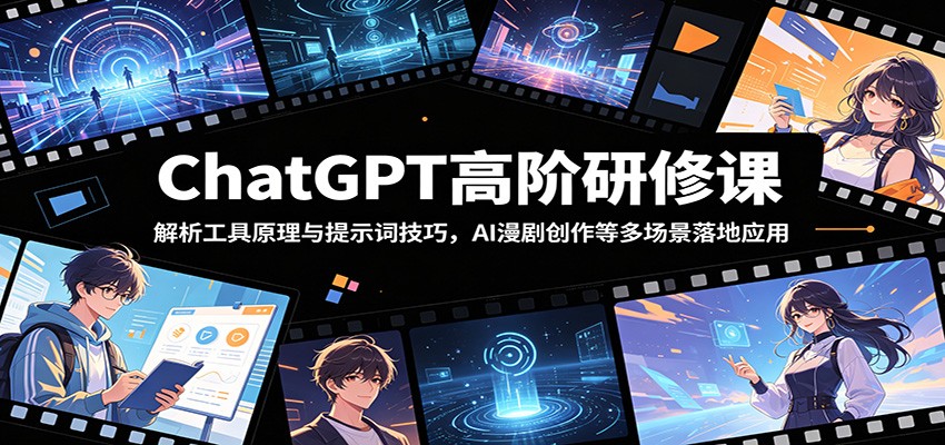 ChatGPT高阶研修课：解析工具原理与提示词技巧，AI漫剧创作等多场景落地应用-副业网创
