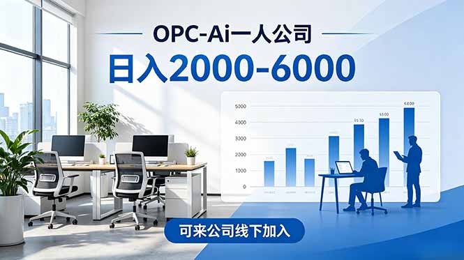 2026创业新风口—OPC一人公司模式震撼首发！日收益2000-6000+，项目绿色长久，安全稳健，合…-副业网创