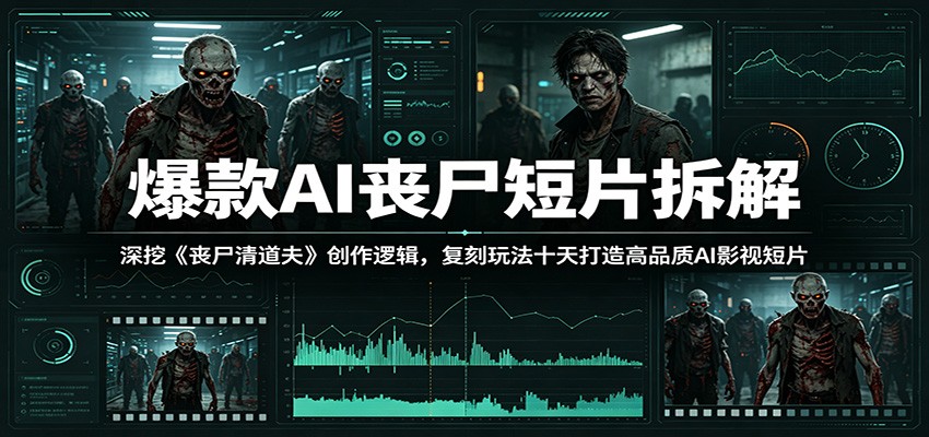 爆款AI丧尸短片拆解:深挖《丧尸清道夫》创作逻辑,复刻玩法快速打造高品质AI影视短片-副业网创
