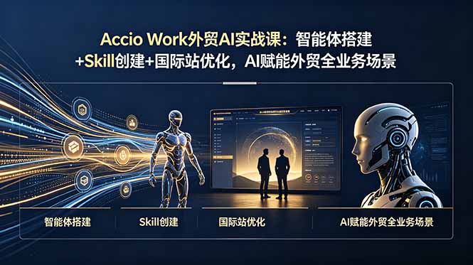 Accio Work外贸AI实战课：智能体搭建+Skill创建+国际站优化，AI赋能外贸全业务场景-副业网创