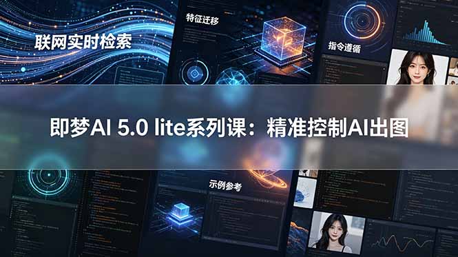 即梦AI 5.0 lite实战课：联网实时检索+特征迁移+指令遵循+示例参考，精准控制AI出图-副业网创