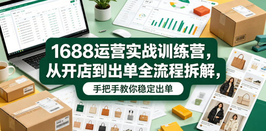 1688运营实战训练营，从开店到出单全流程拆解，手把手教你稳定出单(更新0620)-副业网创