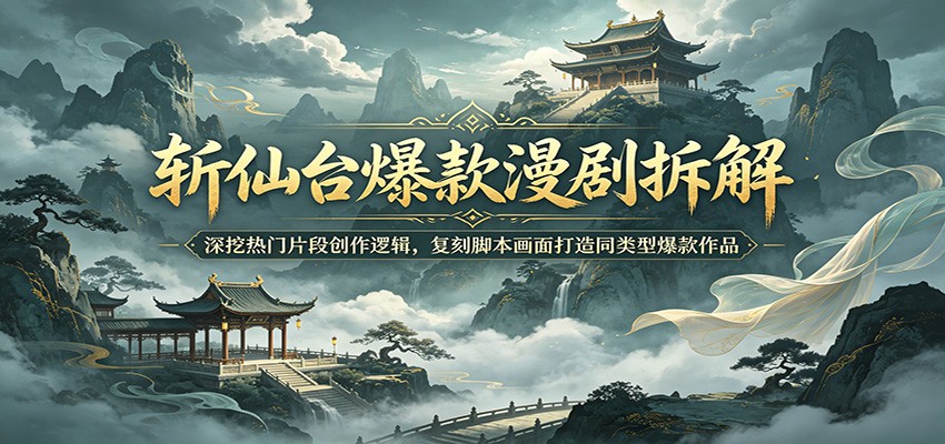 斩仙台爆款漫剧拆解：深挖热门片段创作逻辑，复刻脚本画面打造同类型爆款作品-副业网创