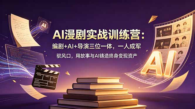 AI漫剧实战训练营：编剧+AI+导演三位一体，一人成军 驭风口，用故事与AI铸造终身变现资产-副业网创