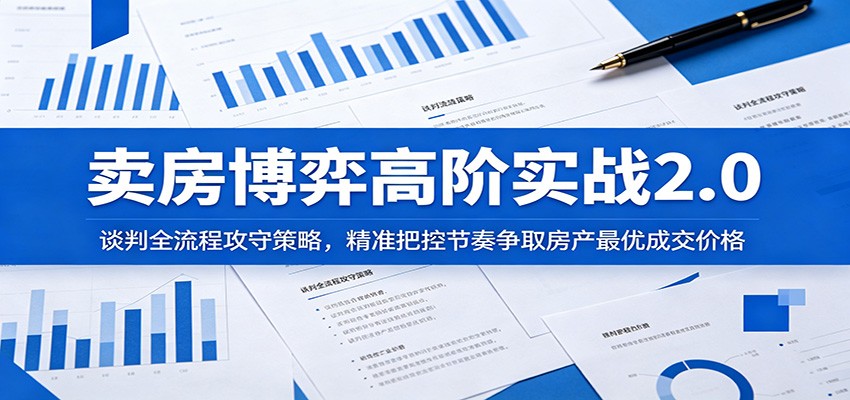 卖房博弈高阶实战2.0：谈判全流程攻守策略，精准把控节奏争取房产最优成交价格-副业网创