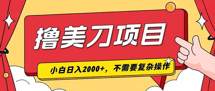 撸美刀，单日收入2000+，小白可做-副业网创