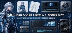 AIGC仿真人短剧《豢龙人》全流程实战:剧本分镜美术设计,即梦AI成片剪辑配音完整教学-副业网创
