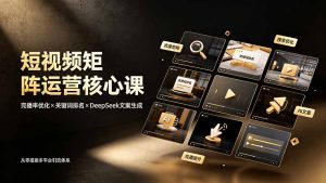 短视频矩阵运营核心课：完播率优化×关键词排名×DeepSeek文案生成，从零搭建多平台引流体系-副业网创