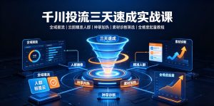 千川投流三天速成实战课|全域推流、云图精准人群、种草加热、素材诊断筛选全维度起量教程-副业网创