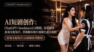AI短剧从零创作实战课|ChatGPT脚本撰写+Seedance2.0视频生成,恶毒女配短剧全流程教程-副业网创