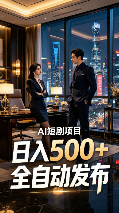 快手AI短剧自动发布，矩阵批量运营变现，轻资产副业项目，日入500+【揭秘】-副业网创