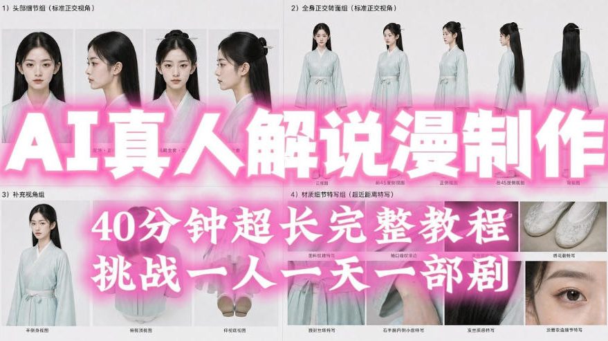 2026年AI真人解说漫剧自动批量化制作教程，40分钟超长完整，自动批量化制作，挑战一人一天一部剧！-副业网创
