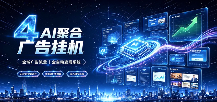 全域广告流量聚合,AI无人挂机稳赚佣金,打造长期稳定被动收入副业-副业网创