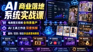 AI商业落地系统实战课｜电商图文视频全场景量产・AI工具工作流深度拆解・服饰/百货/探店多品类落地教程-副业网创