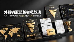 外贸销冠超越者私教班：TOP Sales9大技能+3个进化模型+B2B7大销售链路，系统进阶-副业网创